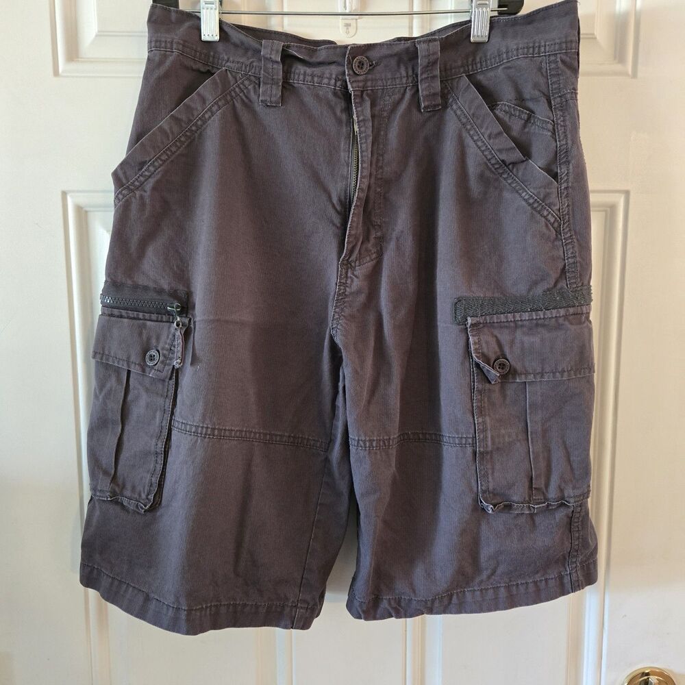 Airwalk Cargo Shorts Men's 32 Dark Gray Outdoor Hiking Active Bottoms W/ Pockets